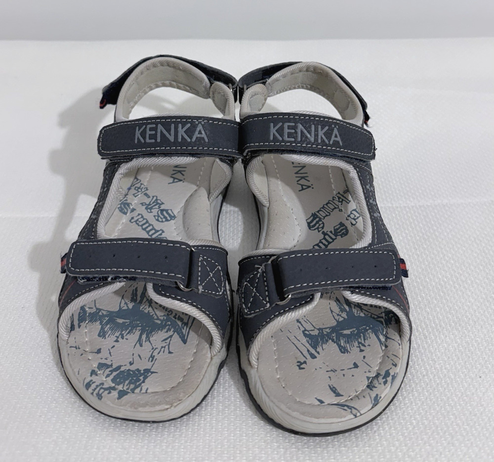 Kenka Boys Sandals Shoes US 3 Gray Orthopedic Arch Support Breathable Logo